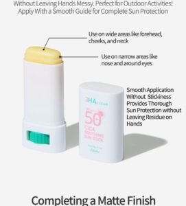 esfolio - 3HA Clear Cica Soothing Sun Stick SPF 50+ PA++++ 20g - Image 3
