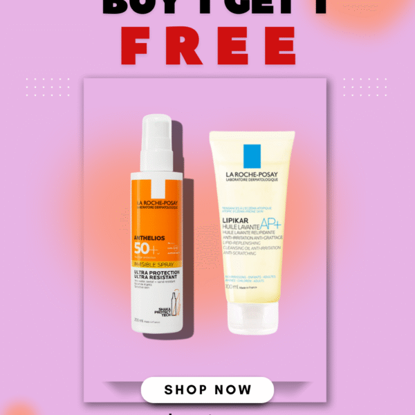 La Roche posay anthelios sunscreen spray and FREE La Roche posay lipikar cleansing oil